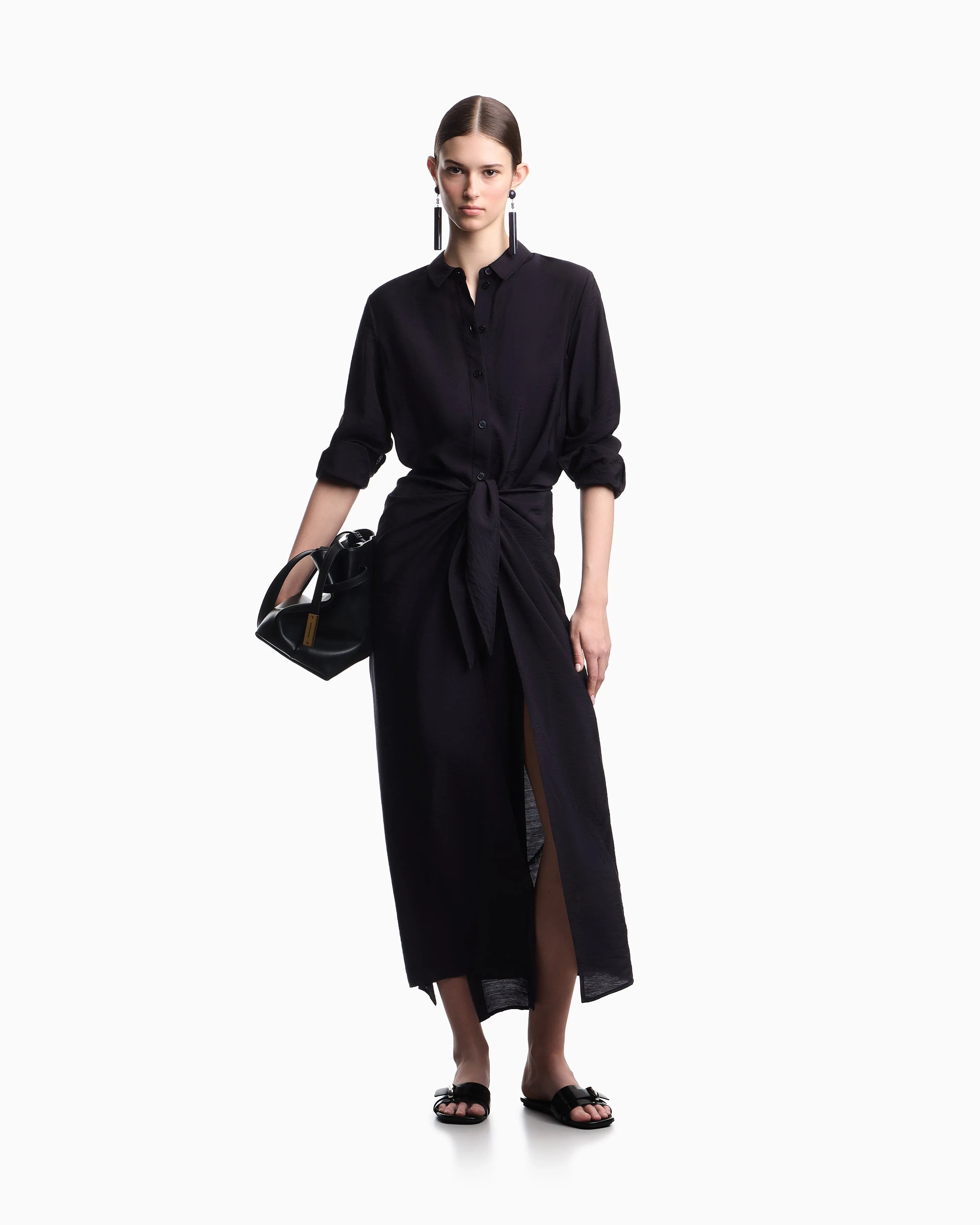 Emporio Armani Two-piece-effect technical rayon dress