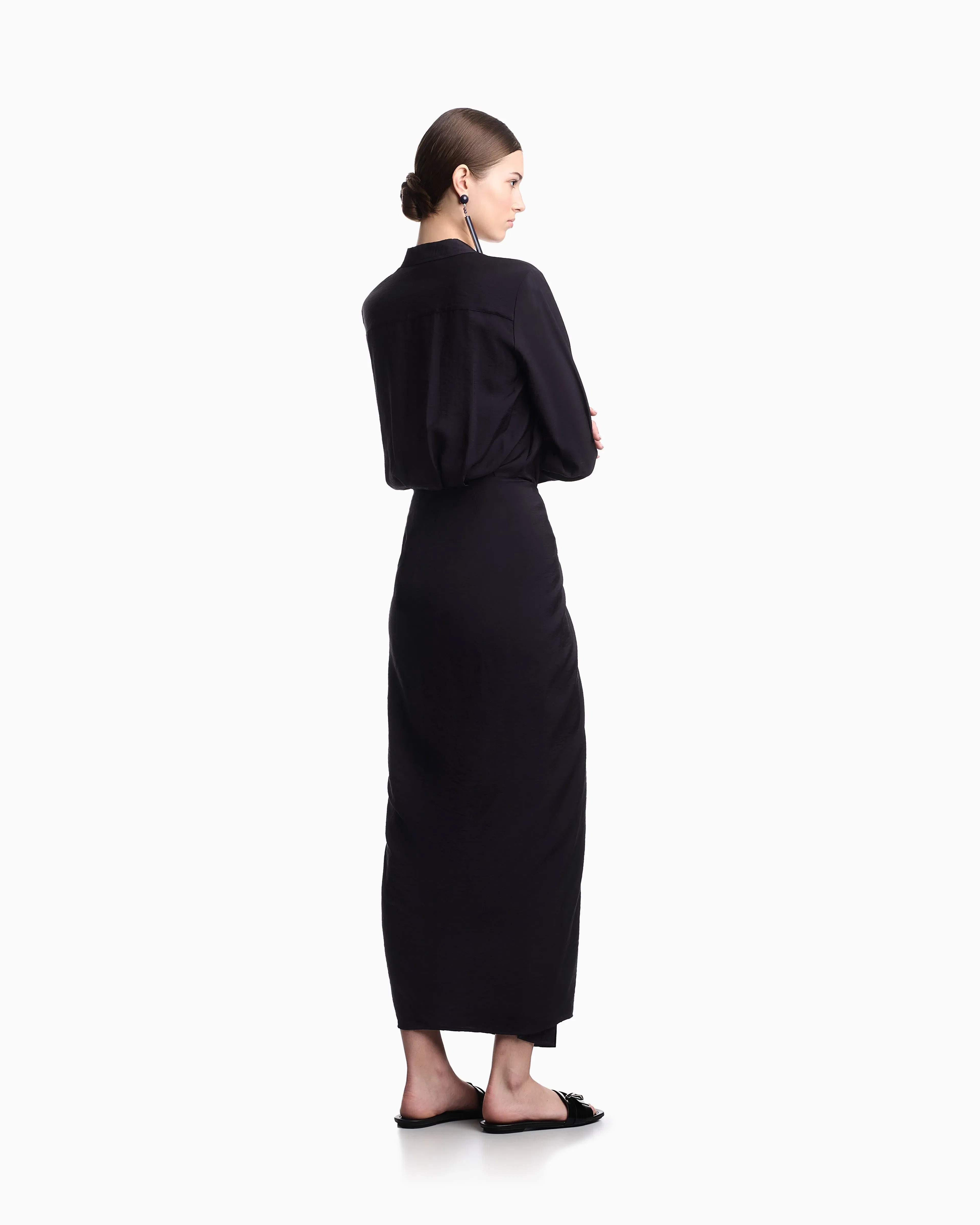 Emporio Armani Two-piece-effect technical rayon dress