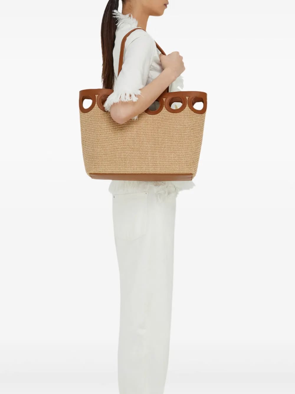 large raffia tote bag