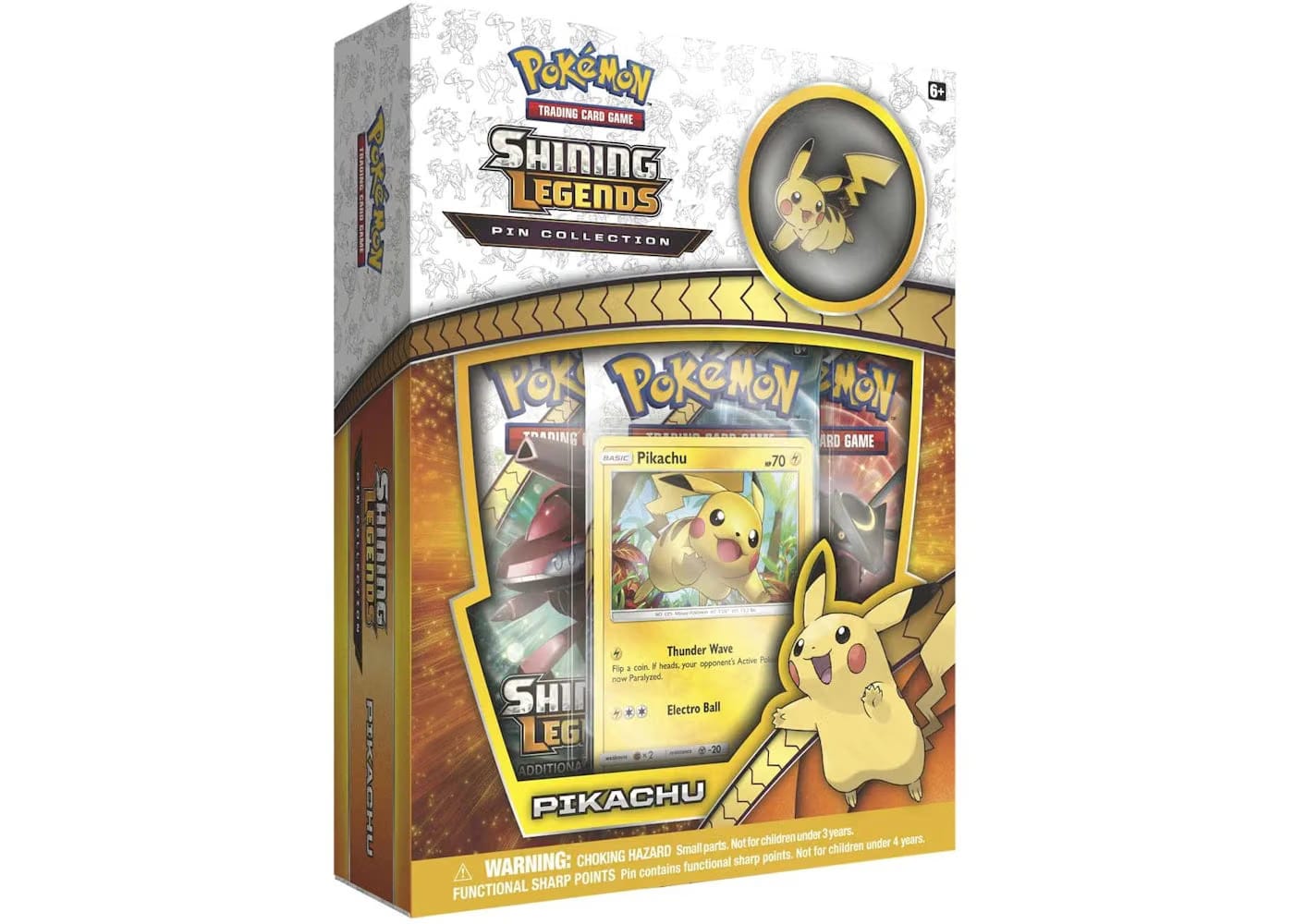 2017 Pokemon Tcg Shining Legends Pin Collection Pikachu