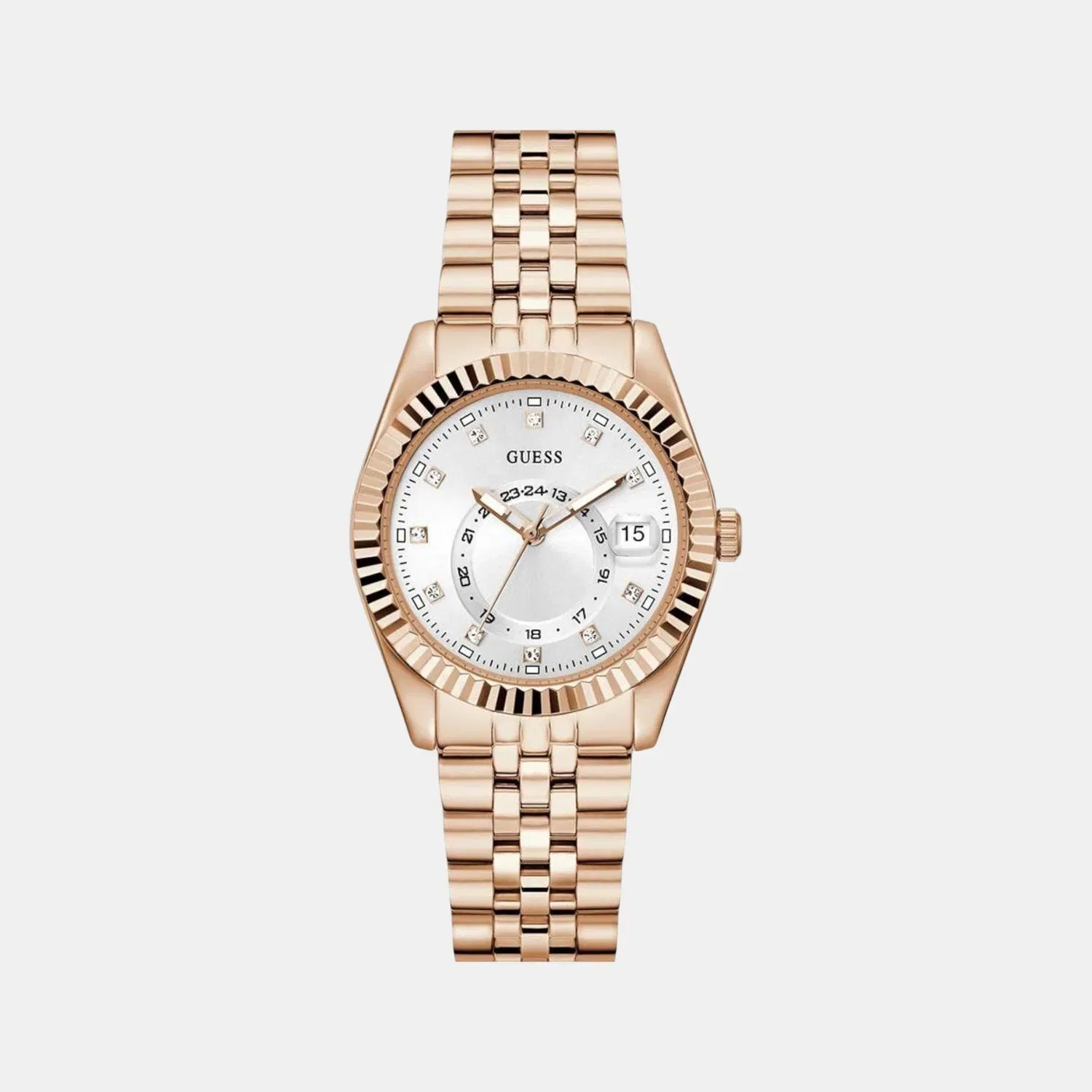 Guess Gd Jada Women Quartz White Dial Analog Stainless Steel Gw0936L4