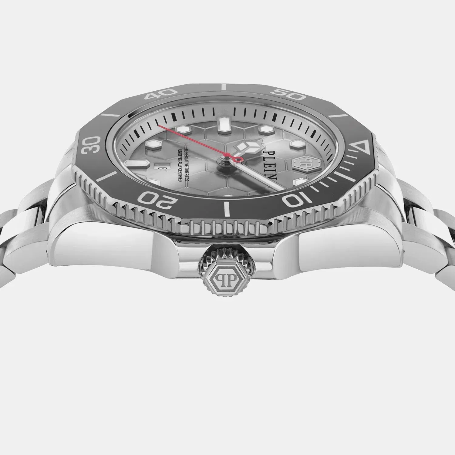 Philipp Plein Men Quartz Grey Dial Analog Stainless Steel Watch Pw2Ga0326