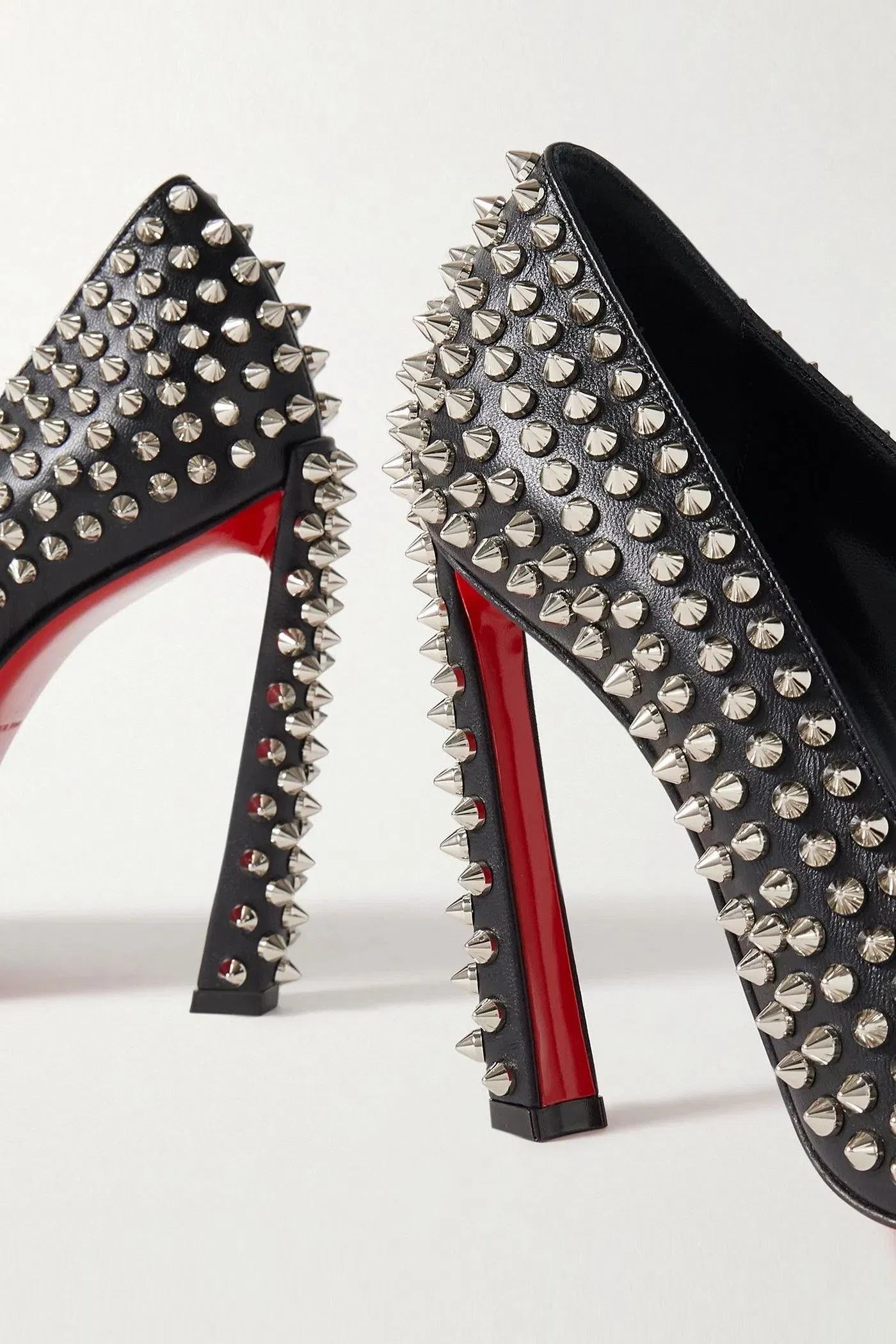 Christian Louboutin Condora 100 Spiked Leather Pumps Black Women's