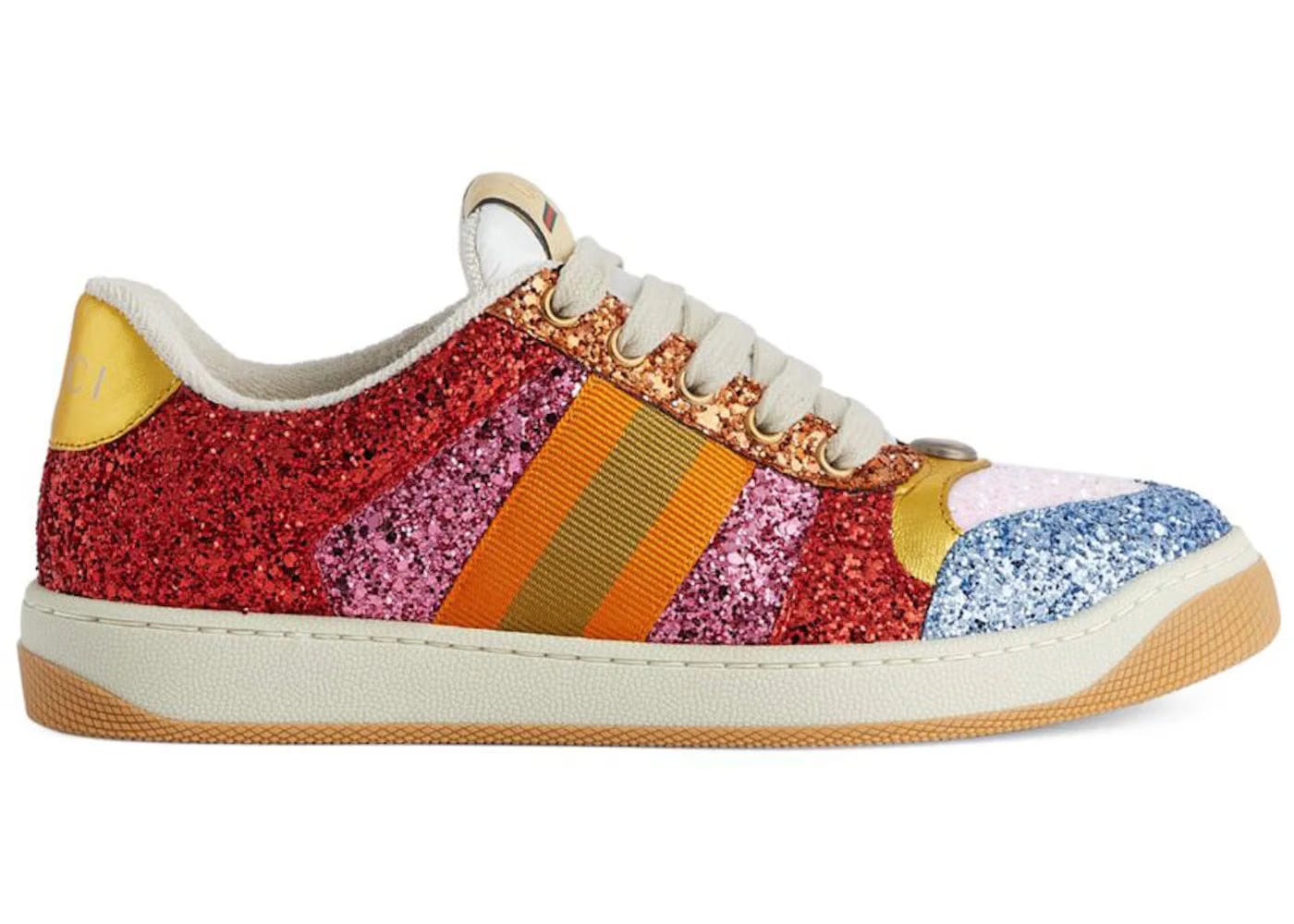 Gucci Glitter-Embellished Screener Sneakers Multi Womens