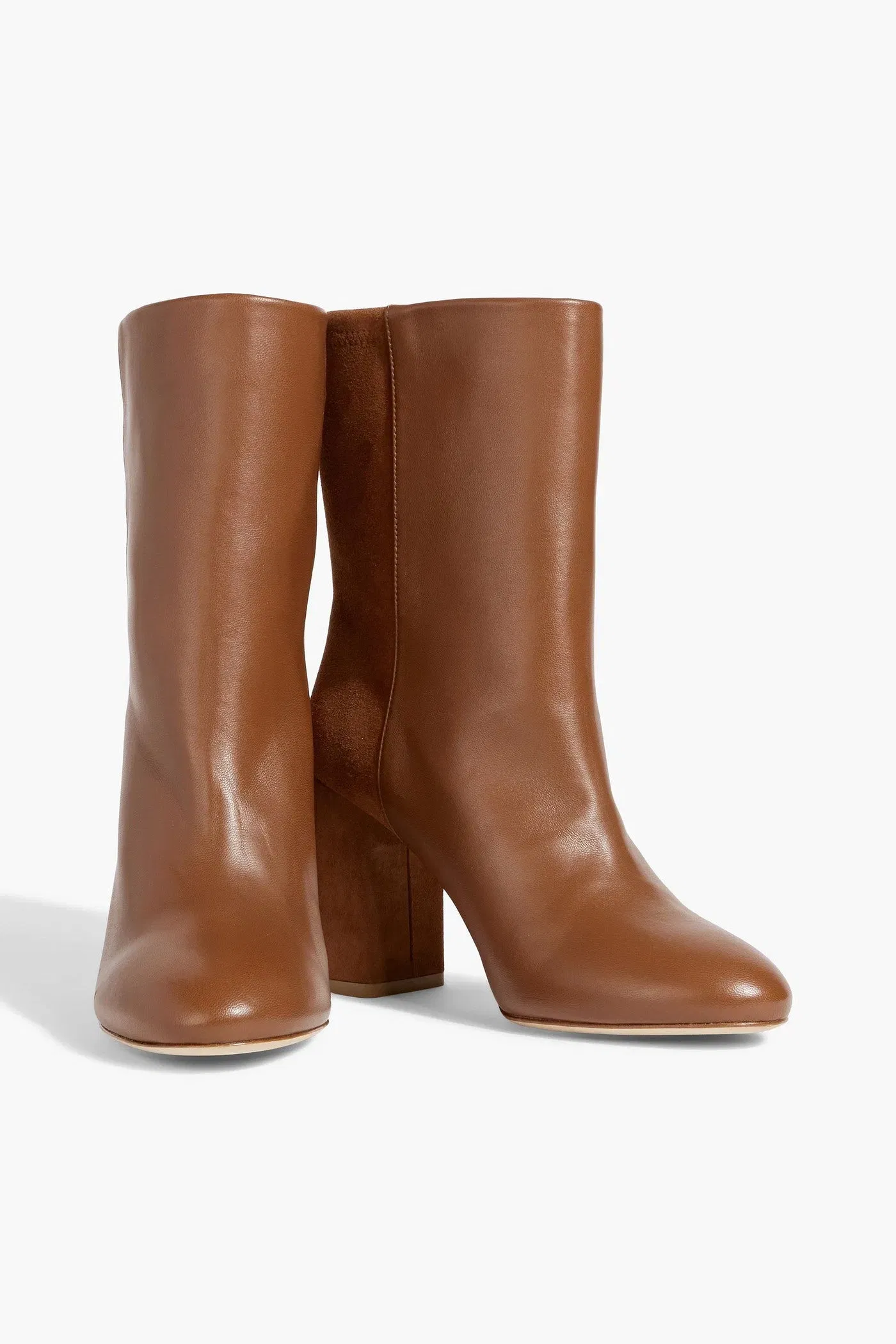 Stuart Weitzman Leather And Suede Ankle Boots Brown Women's