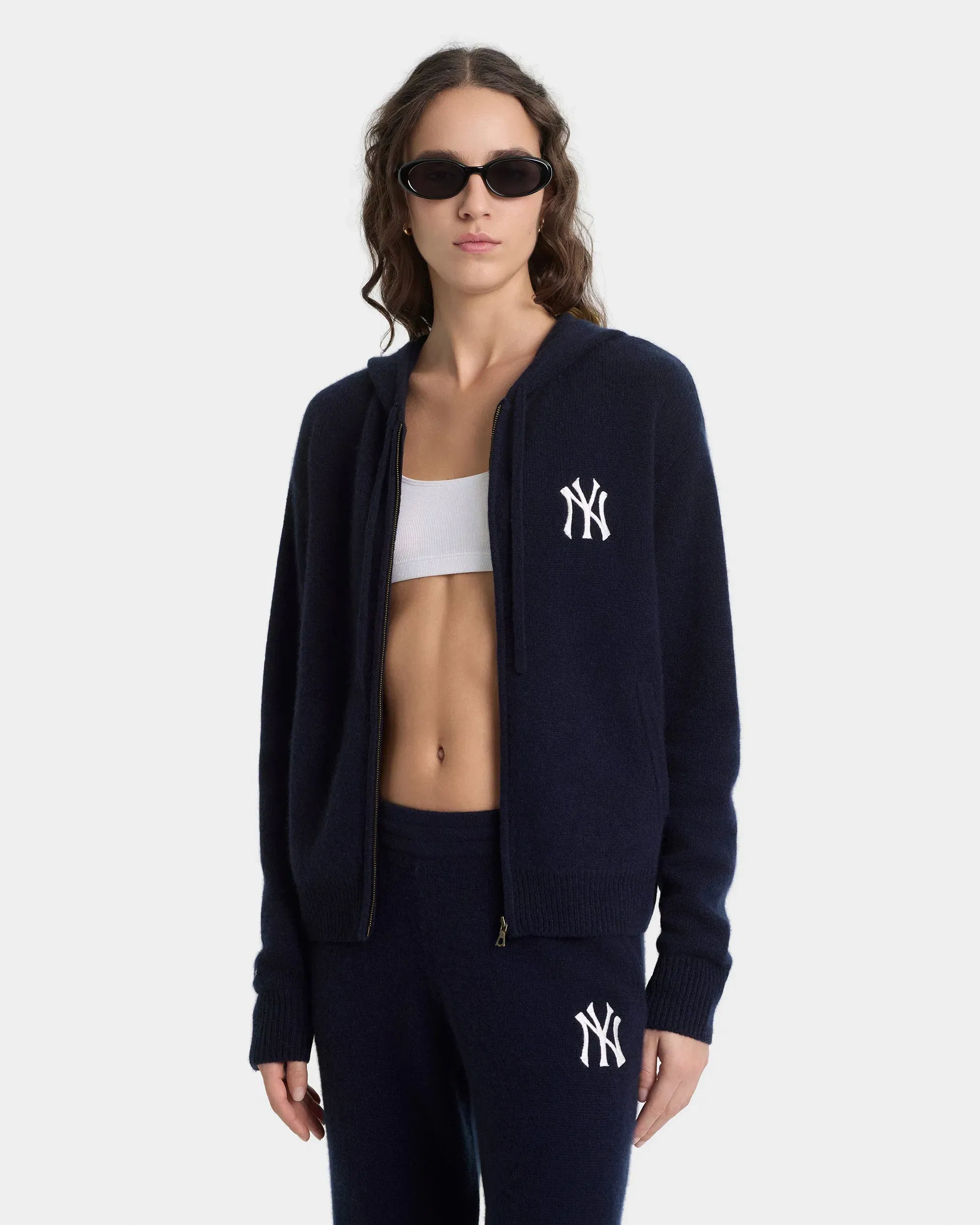 Heritage Yankees Serif Cashmere Trousers - Navy/White