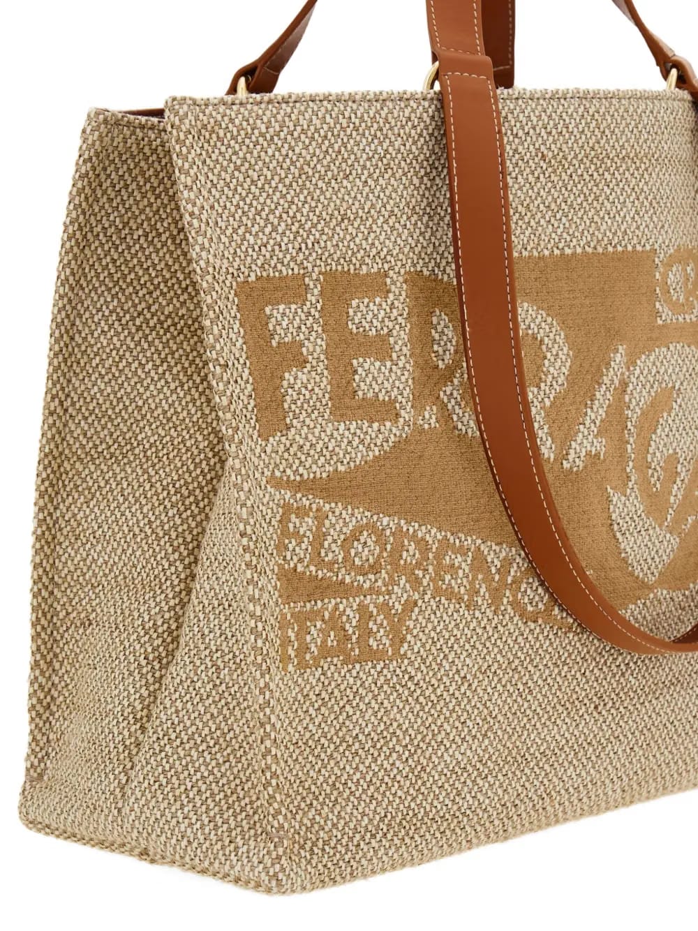 large logo-embroidered tote bag