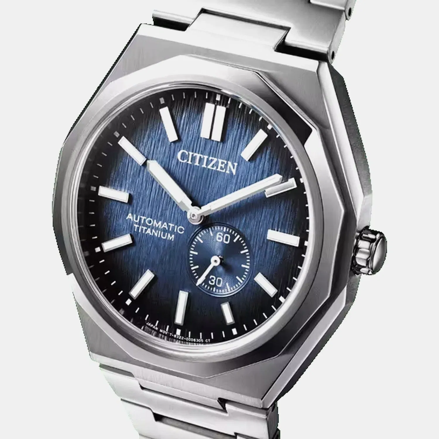 Citizen Zenshin Men Automatic Blue Dial Analog Titanium Watch Nk5020-58M