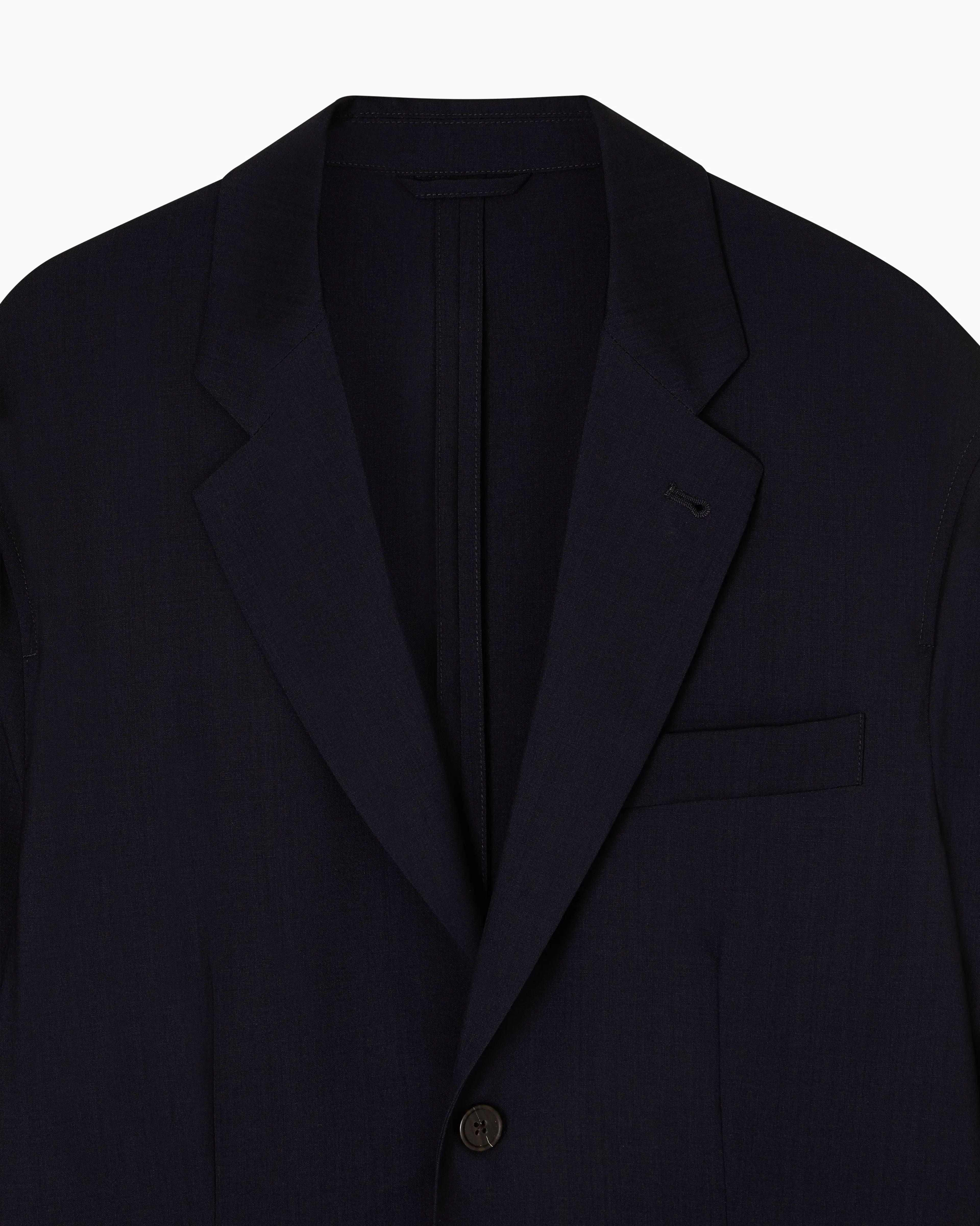 Emporio Armani Travel Essential light wool single-breasted blazer