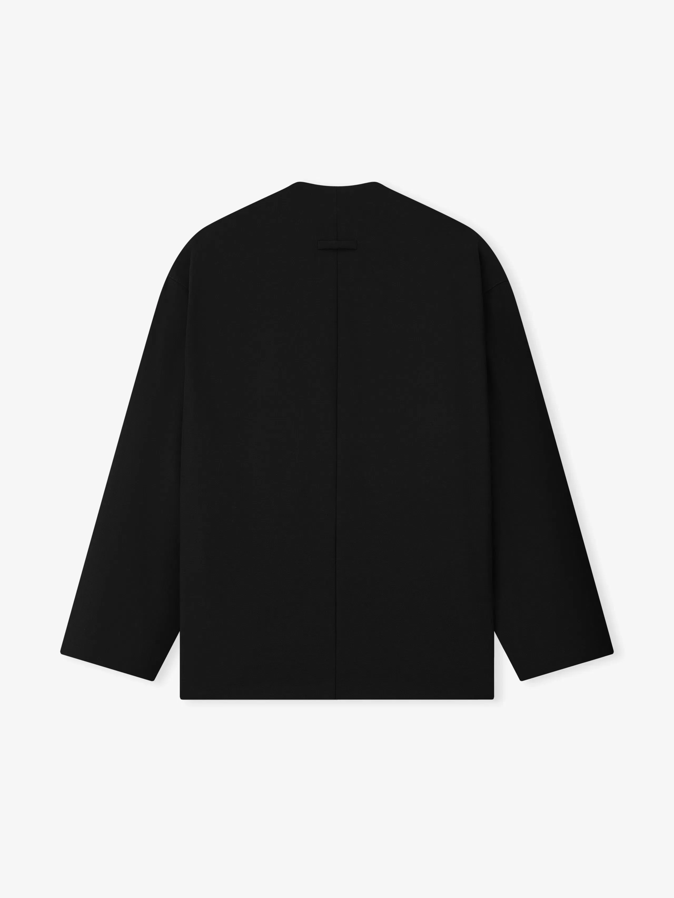Essentials Easy Care Wool Relaxed Lapelless Jacket Black