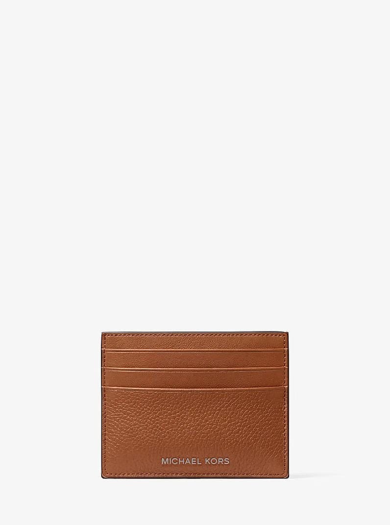 Michael Kors Cooper Pebbled Leather Card Case Luggage