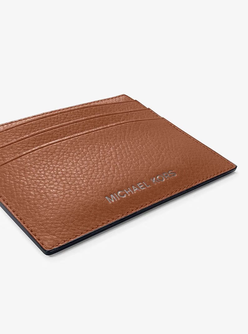 Michael Kors Cooper Pebbled Leather Card Case Luggage