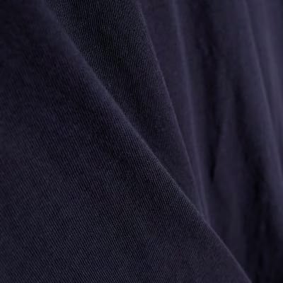 Navy Short Sleeve Twist Front T-Shirt
