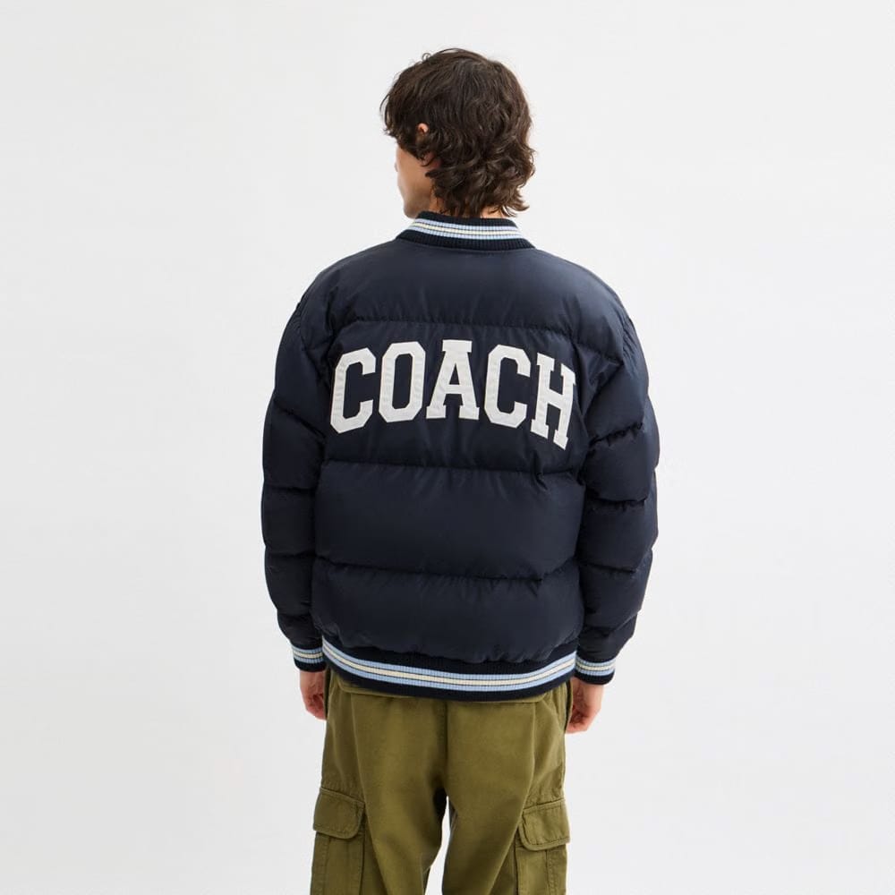 Varsity Down Jacket In Recycled Polyester