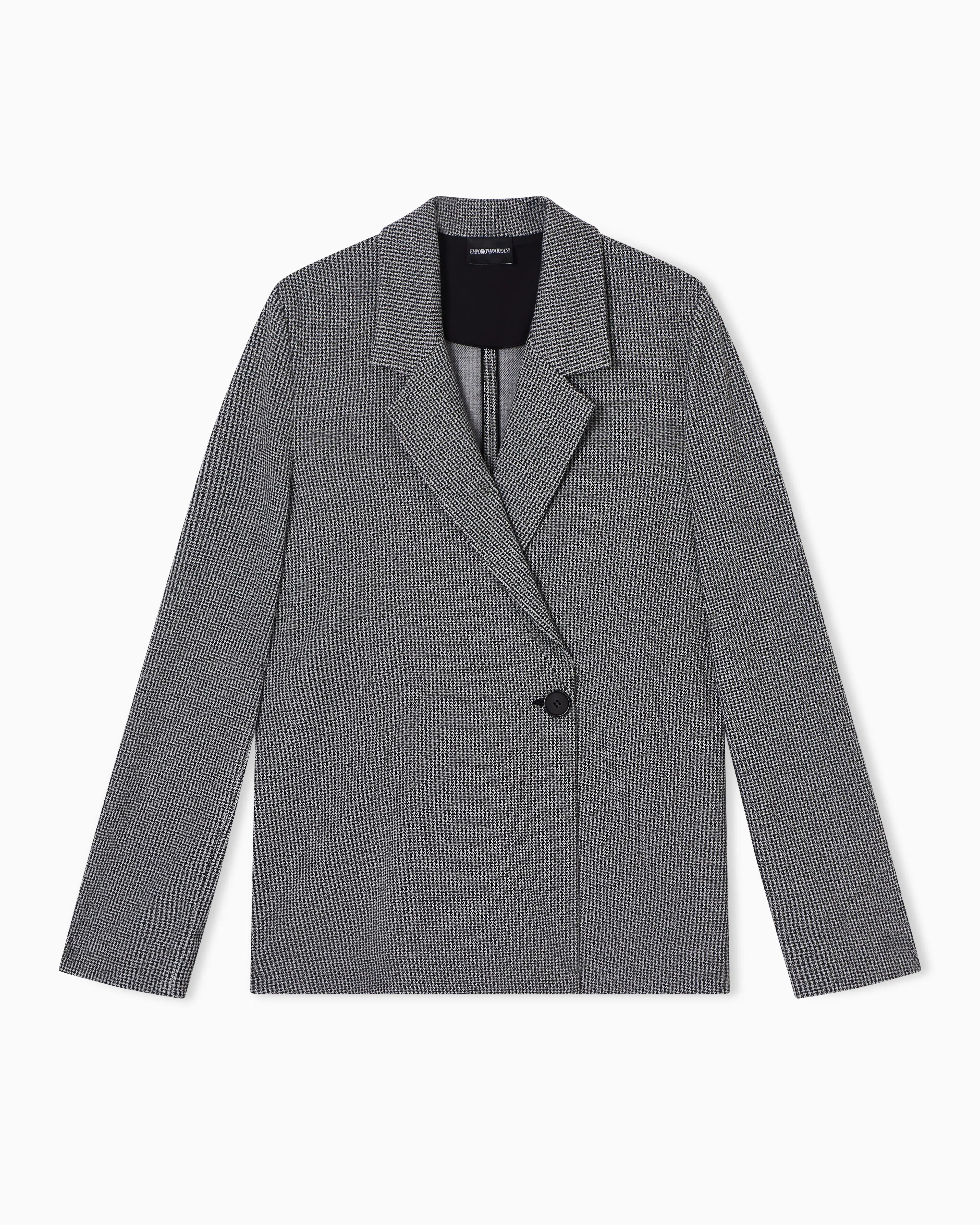 Emporio Armani Micro houndstooth jacquard jersey jacket