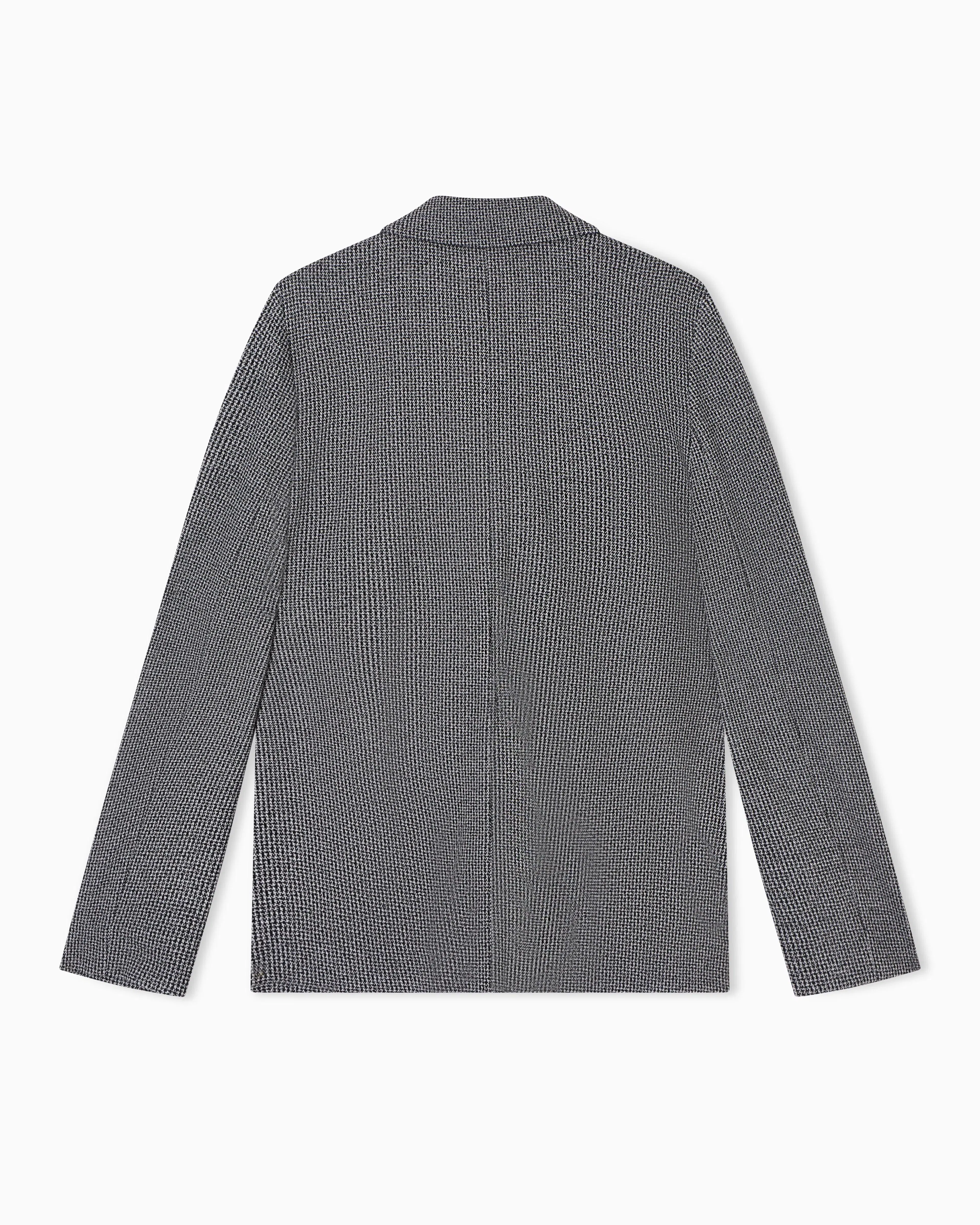 Emporio Armani Micro houndstooth jacquard jersey jacket