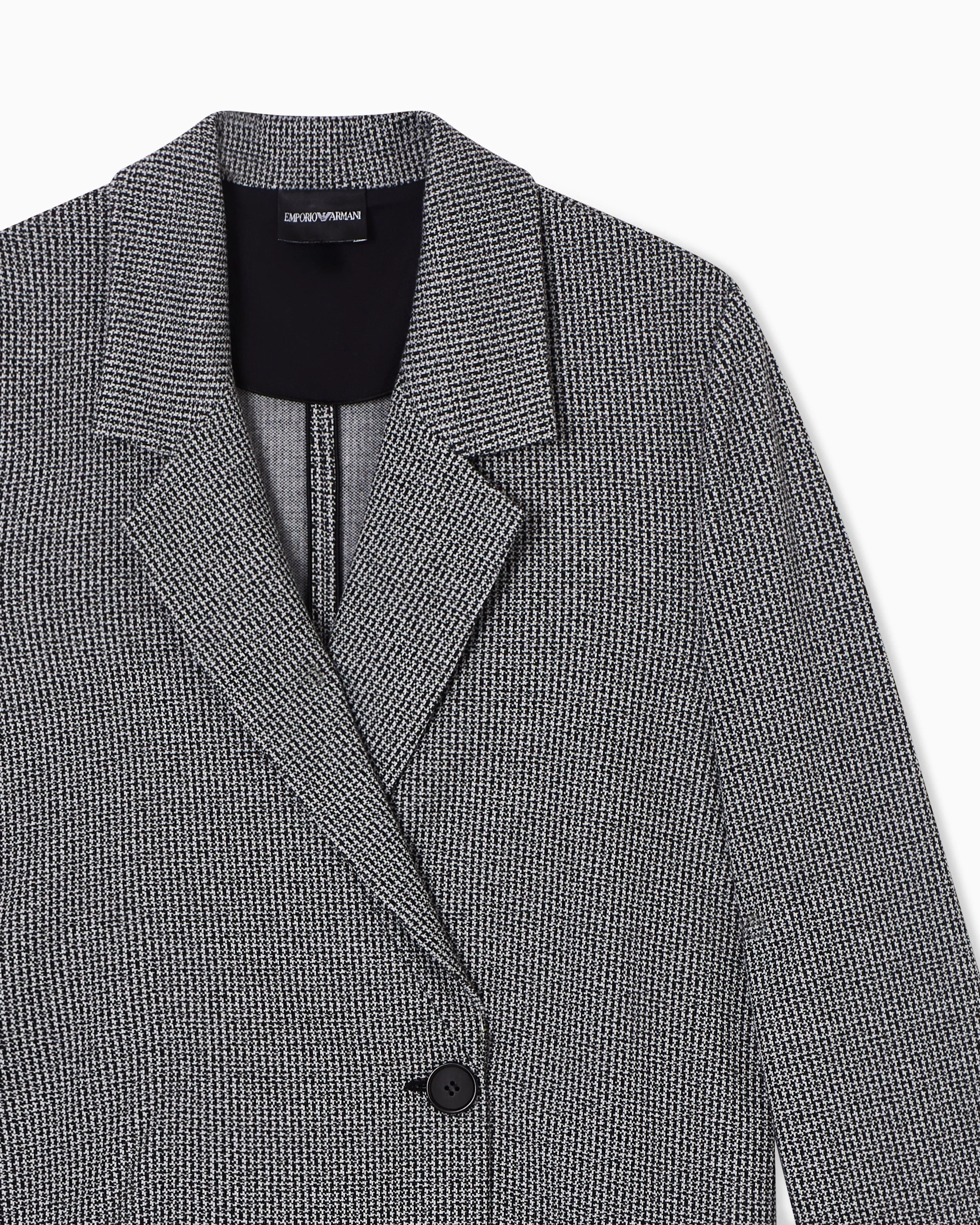 Emporio Armani Micro houndstooth jacquard jersey jacket