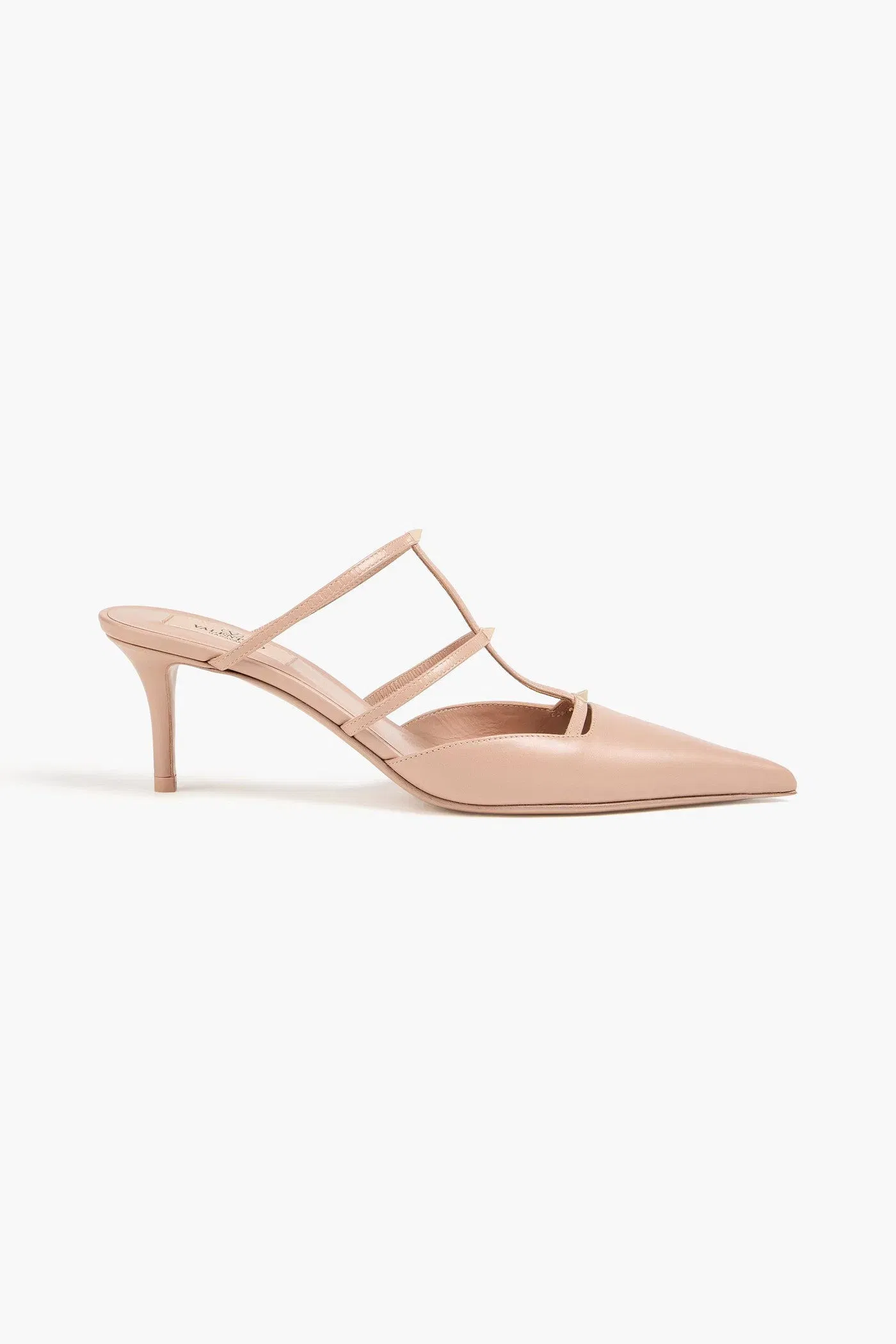 Valentino Garavani Rockstud Wispy Leather Mules Blush Women's
