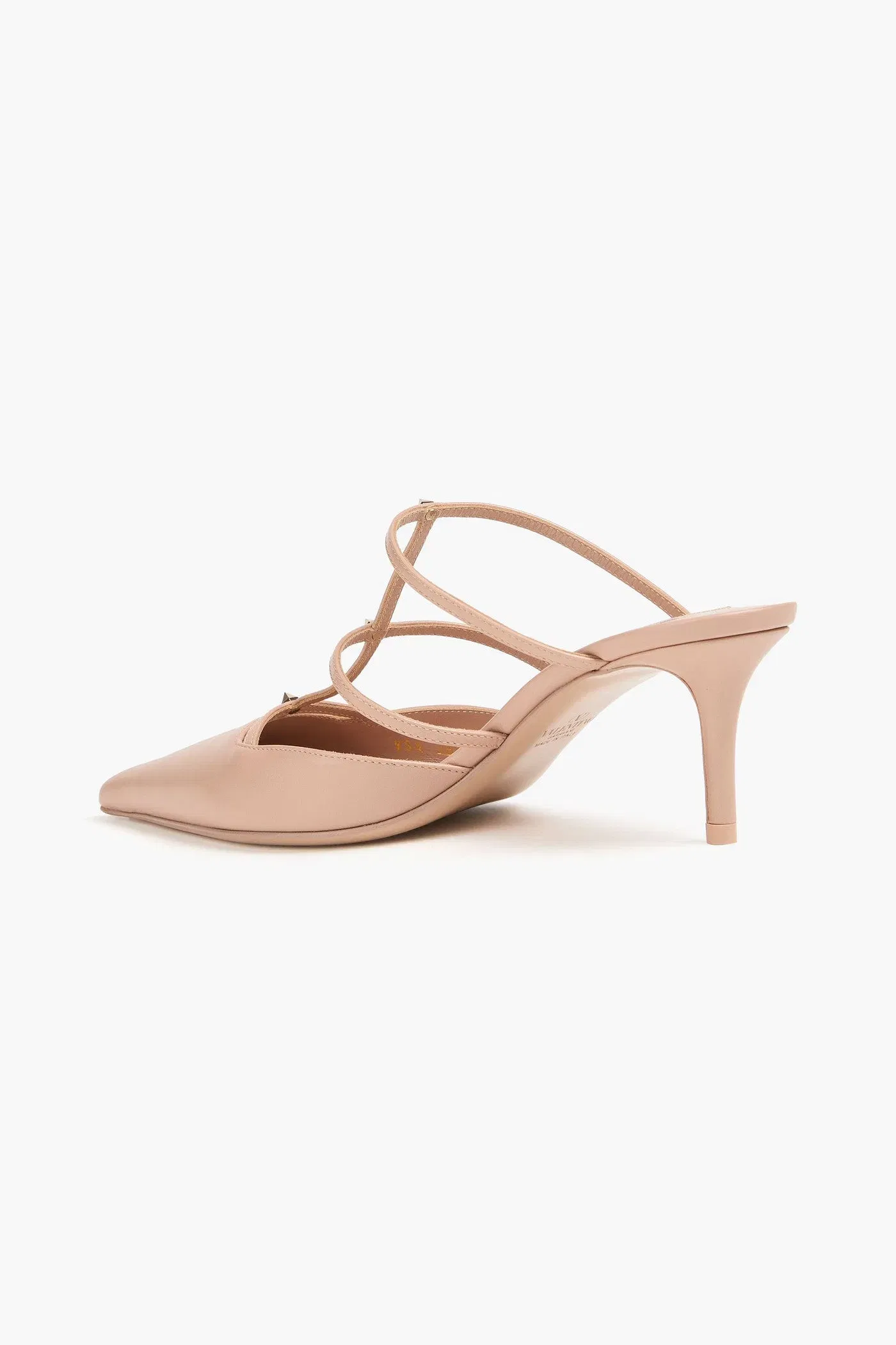 Valentino Garavani Rockstud Wispy Leather Mules Blush Women's
