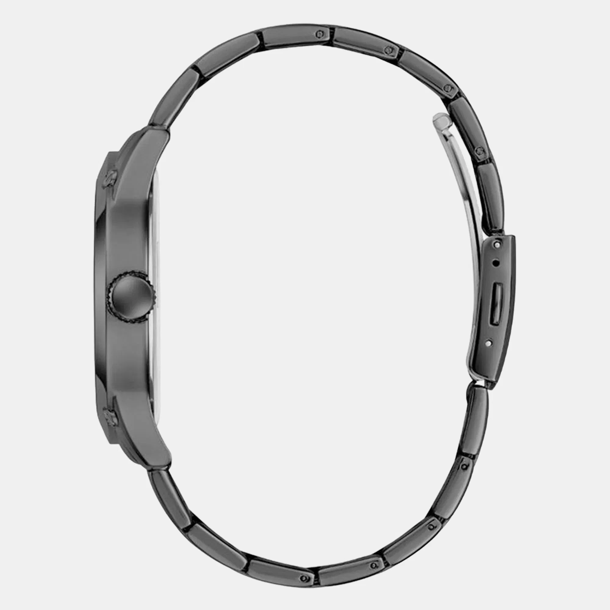 Guess Crescent Men Quartz Black Dial Analog Stainless Steel Watch Gw0574G3