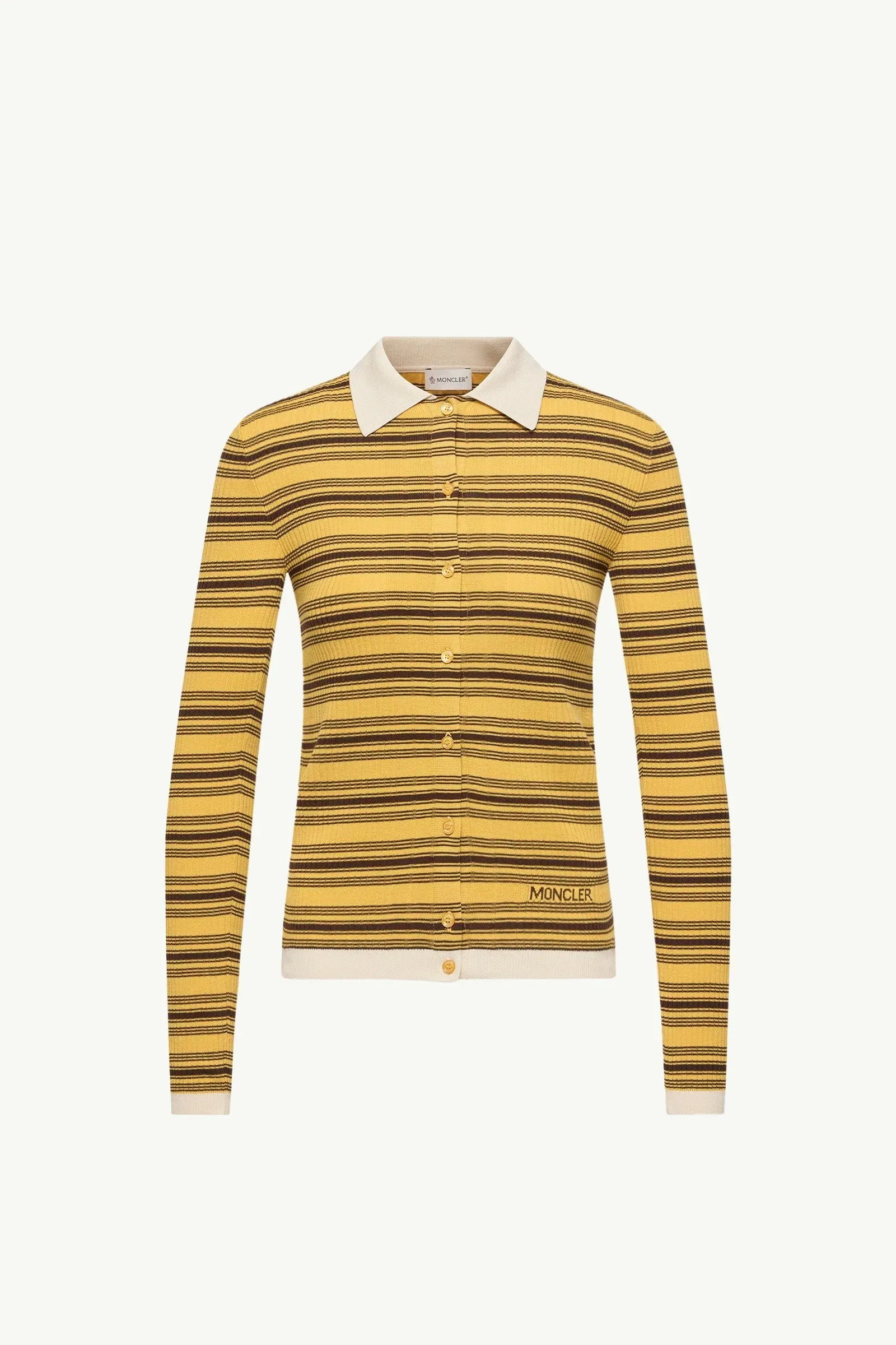 Moncler Cotton Crêpe Polo Shirt Dark Yellow & Brown Dark Yellow & Brown