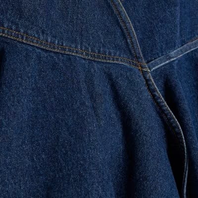 Blue Denim Peplum Wrap Top