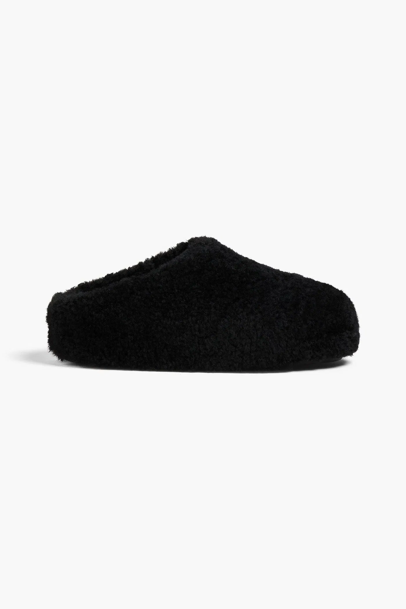Amina Muaddi Giuly Shearling Slippers Black Women's