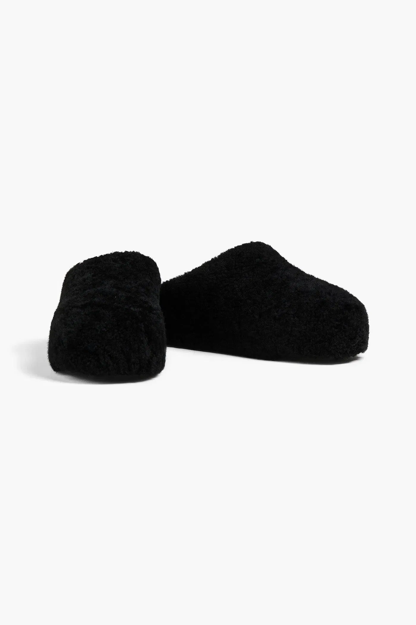 Amina Muaddi Giuly Shearling Slippers Black Women's