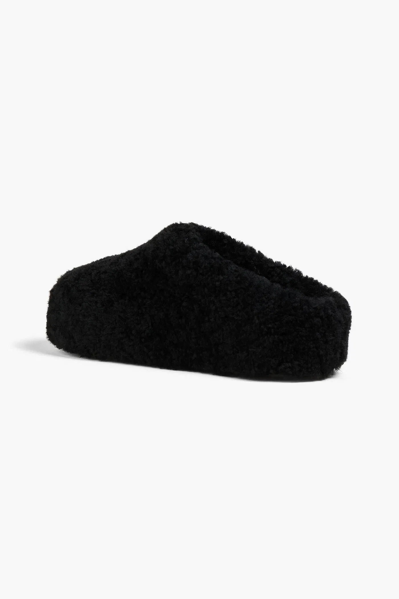 Amina Muaddi Giuly Shearling Slippers Black Women's