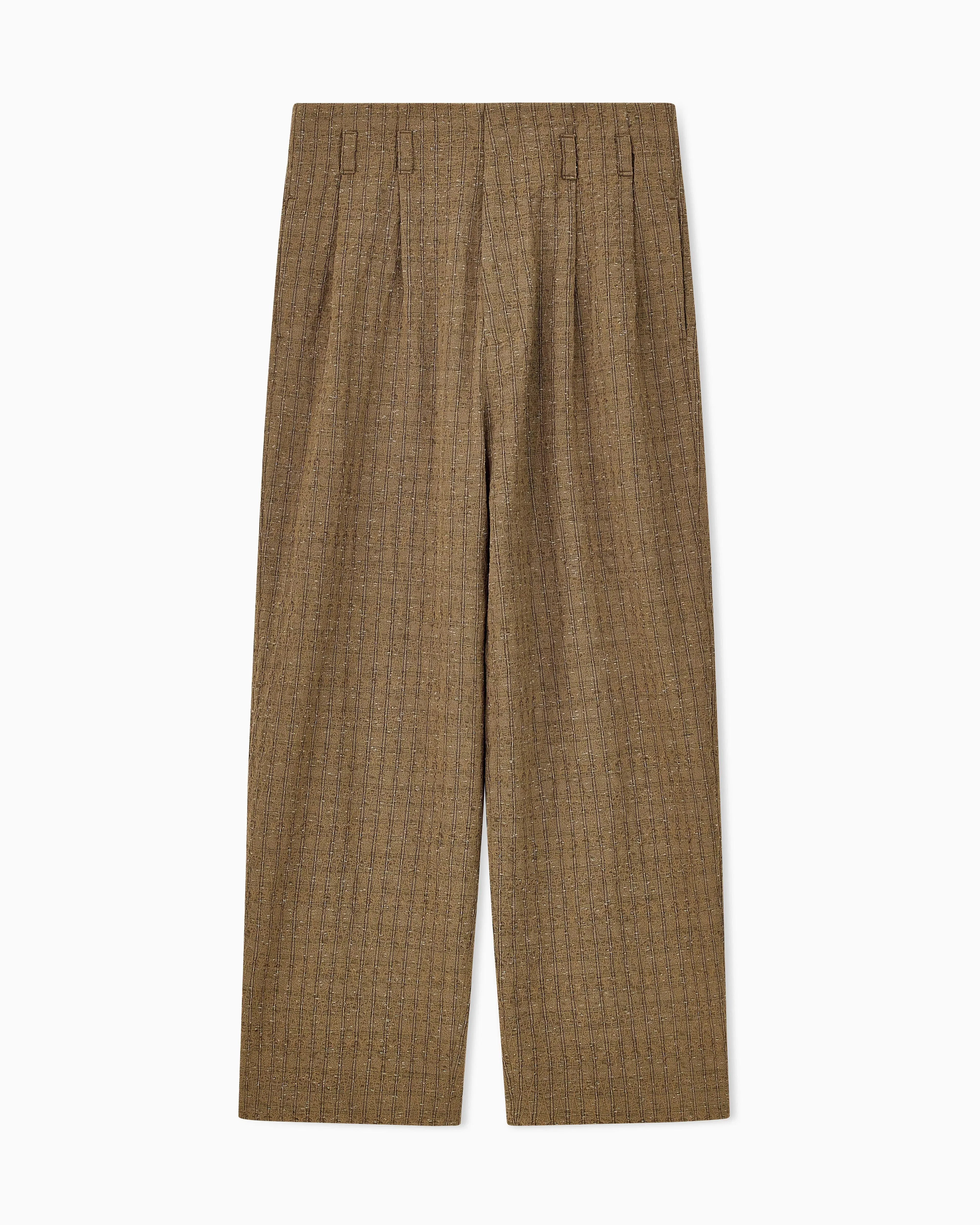 Emporio Armani Lamé striped jacquard trousers