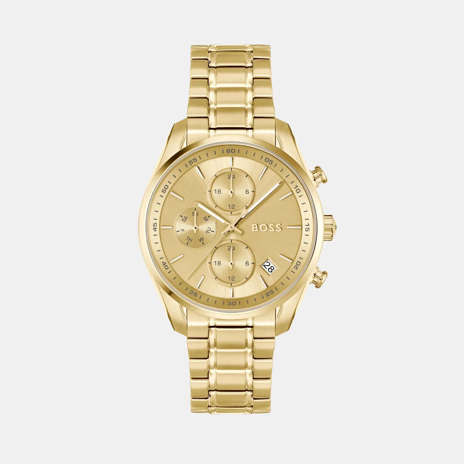 Boss Grand Tour Women Quartz Gold Dial Chronograph Stainless Steel Watch 1502768