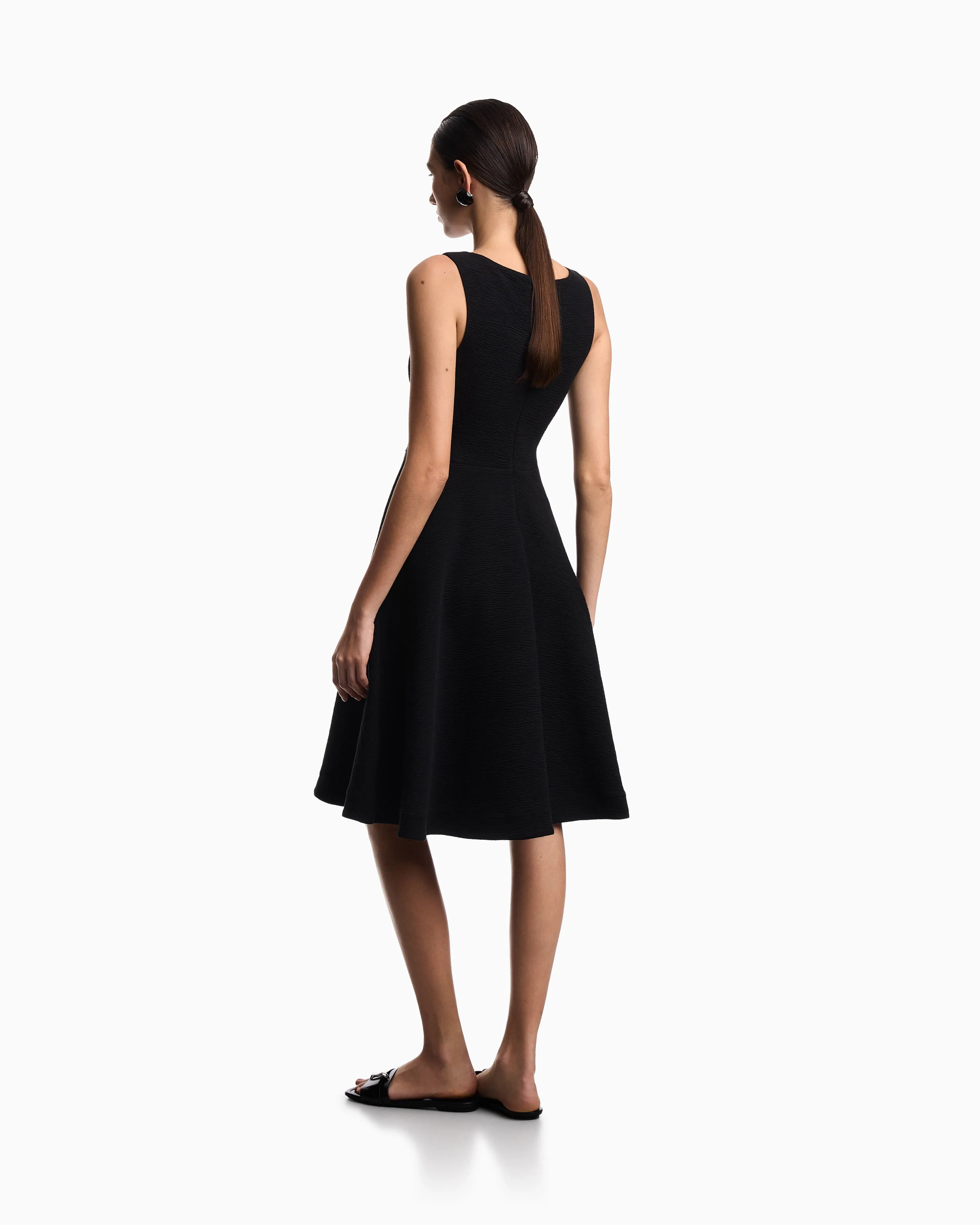 Emporio Armani Embossed jersey full-skirted dress