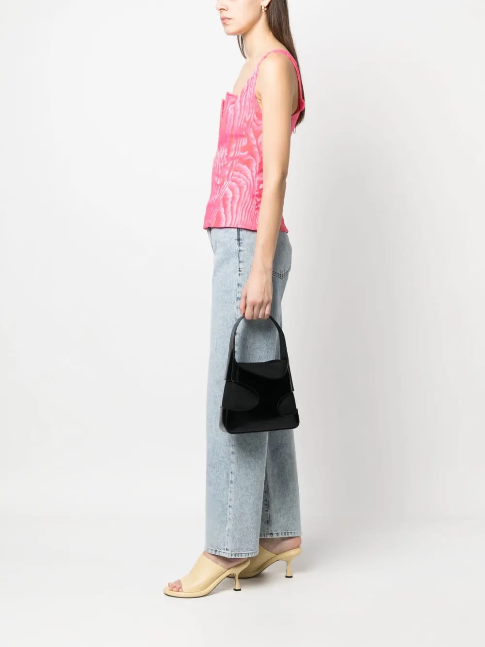 cut-out leather shoulder bag