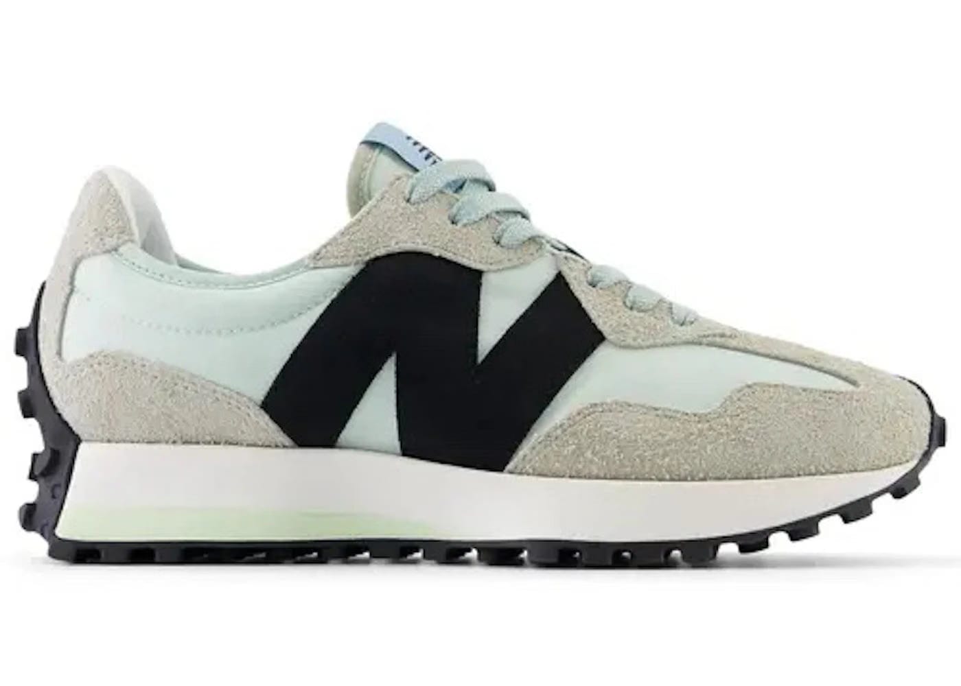 New Balance 327 White Black Grey Light Blue Womens