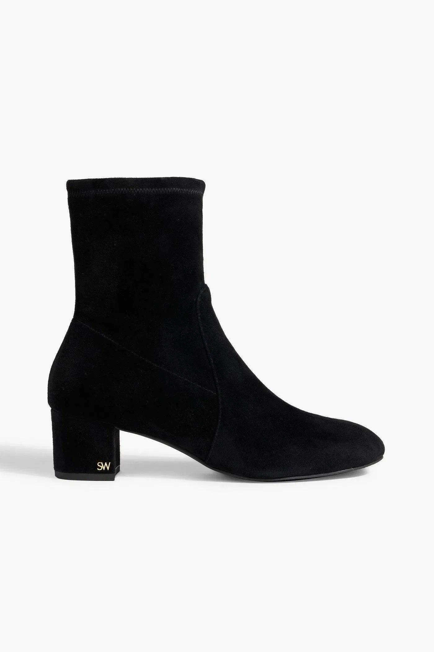 Stuart Weitzman Sofia 50 Stretch-Suede Sock Boots Black Women's