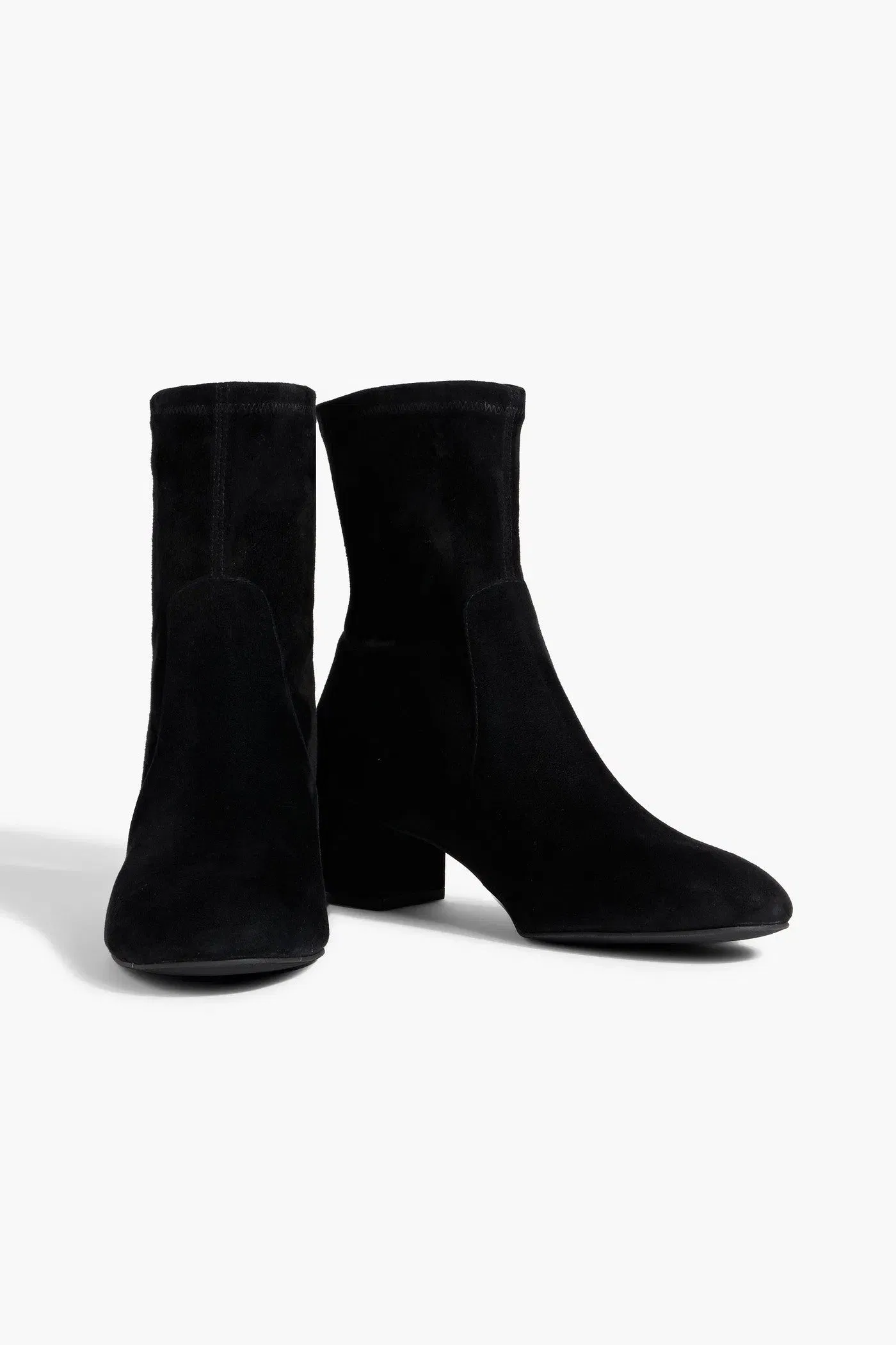 Stuart Weitzman Sofia 50 Stretch-Suede Sock Boots Black Women's