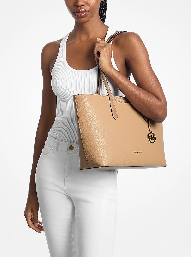 Michael Kors Arden Large Pebbled Leather Tote Bag Camel