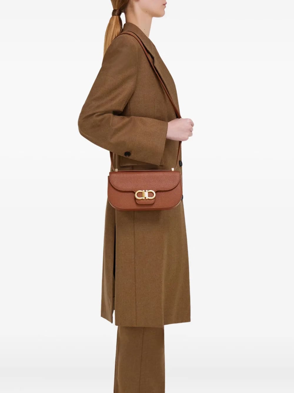 Double Gancini cross body bag