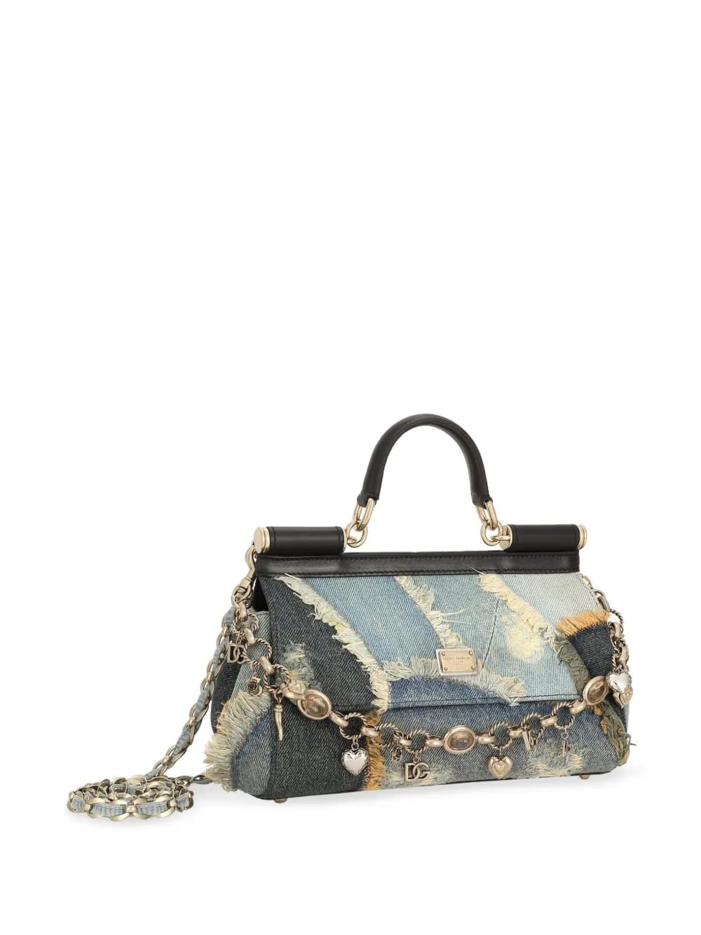 Sicily denim patchwork cross body bag