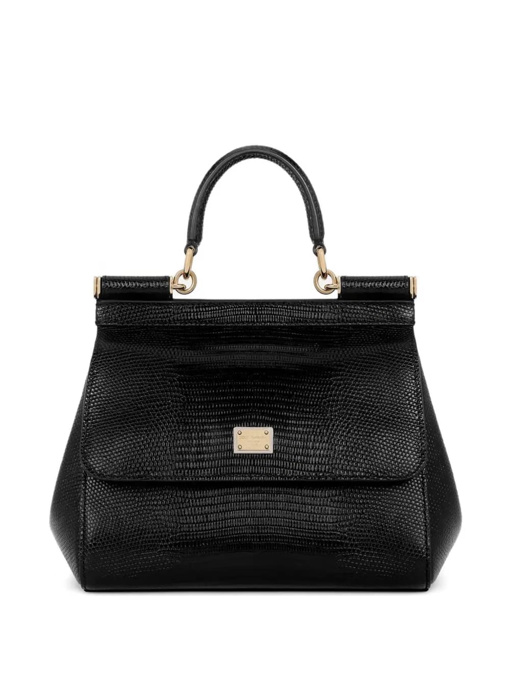 medium Sicily embossed-leather top-handle tote bag