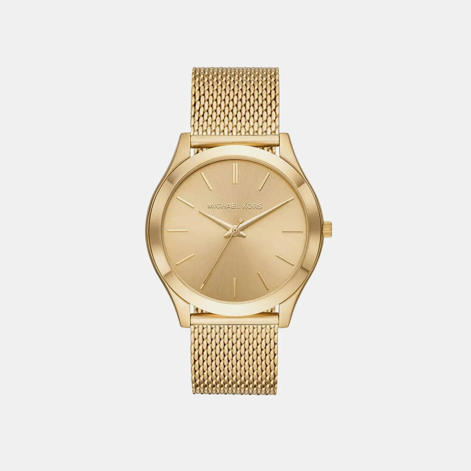 Michael Kors Slim Runway Men Quartz Gold Dial Analog Stainless Steel Watch Mk8625