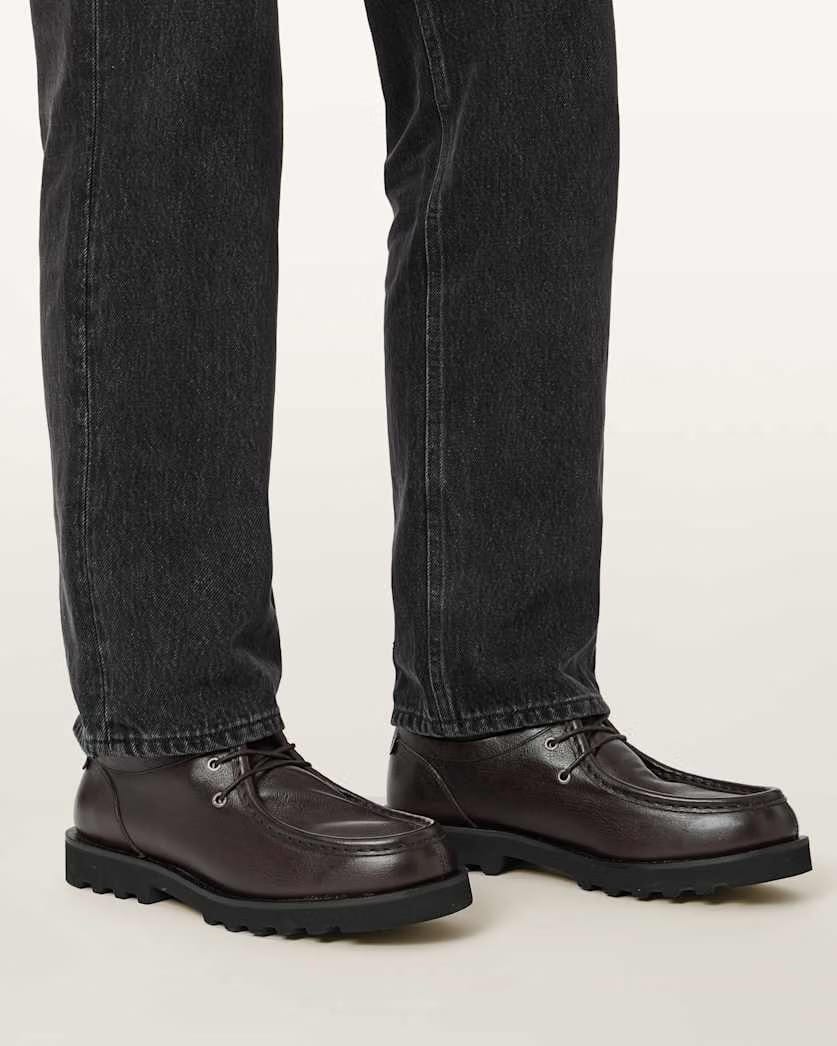 AllSaints Skiff Apron Leather Shoes Oxblood Red