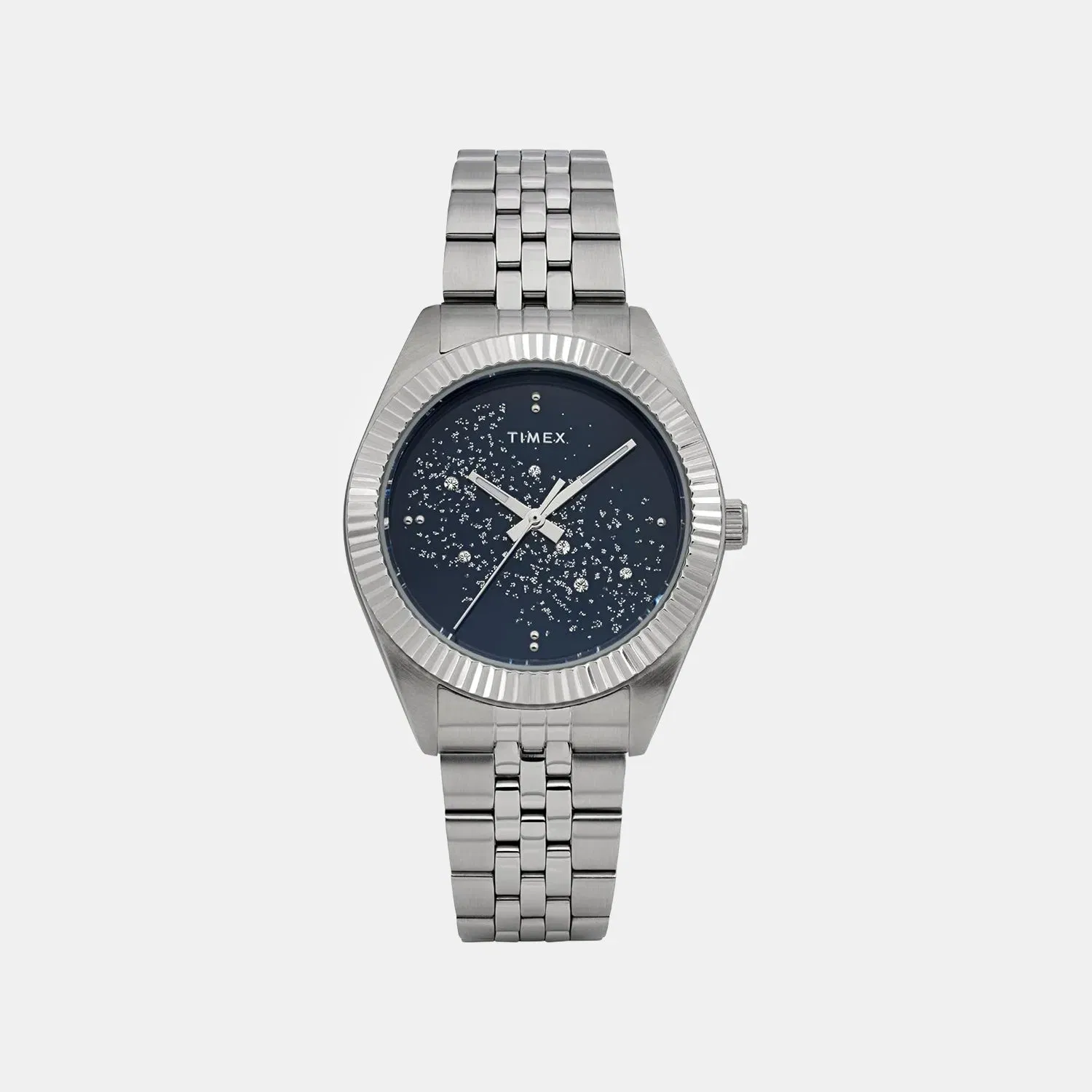 Timex Women Quartz Blue Dial Analog Stainless Steel Watch Tw2Y20100Uj
