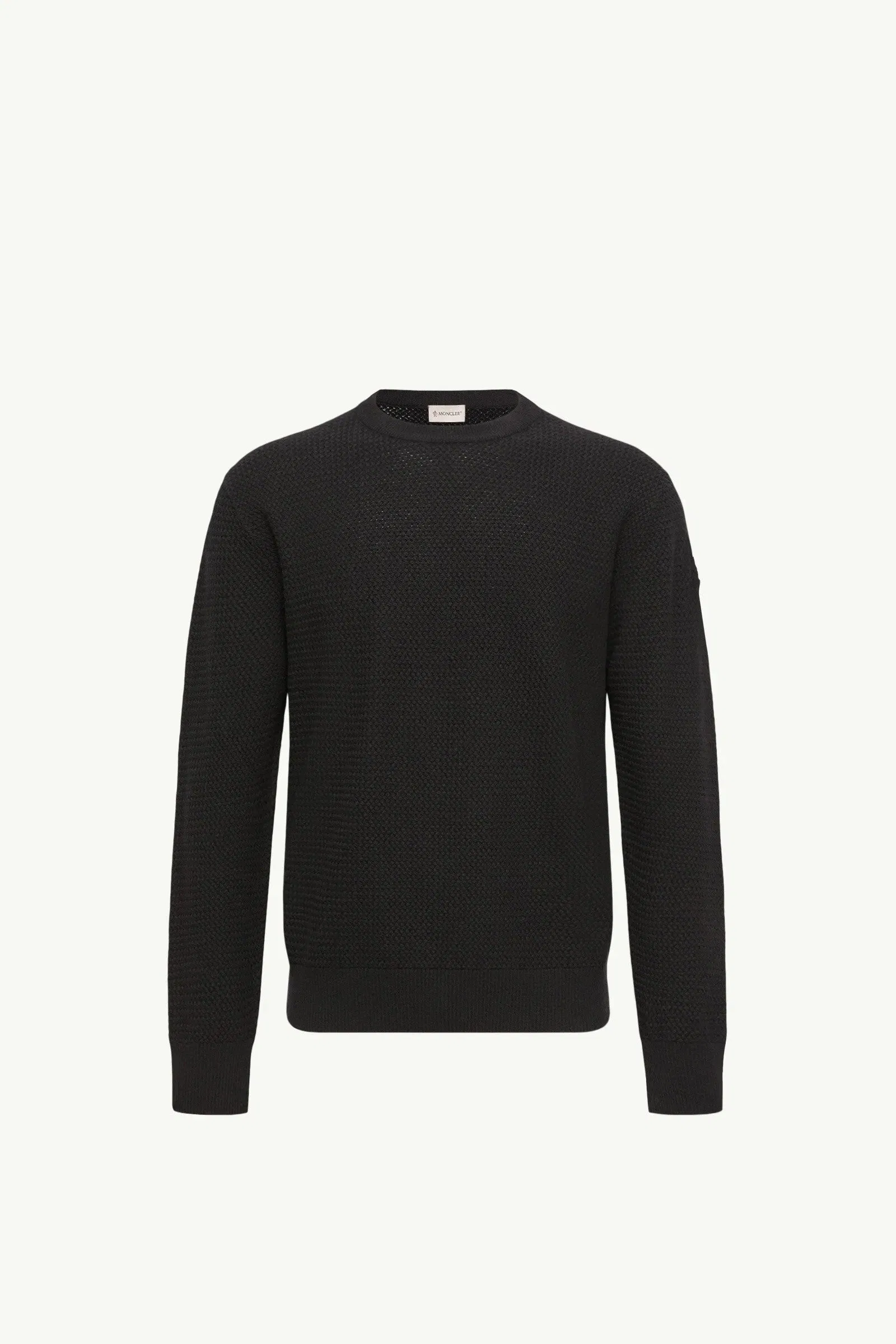 Moncler Textured Cashmere & Wool Sweater Black Black