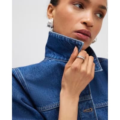 Blue Denim Button Through Mini Dress