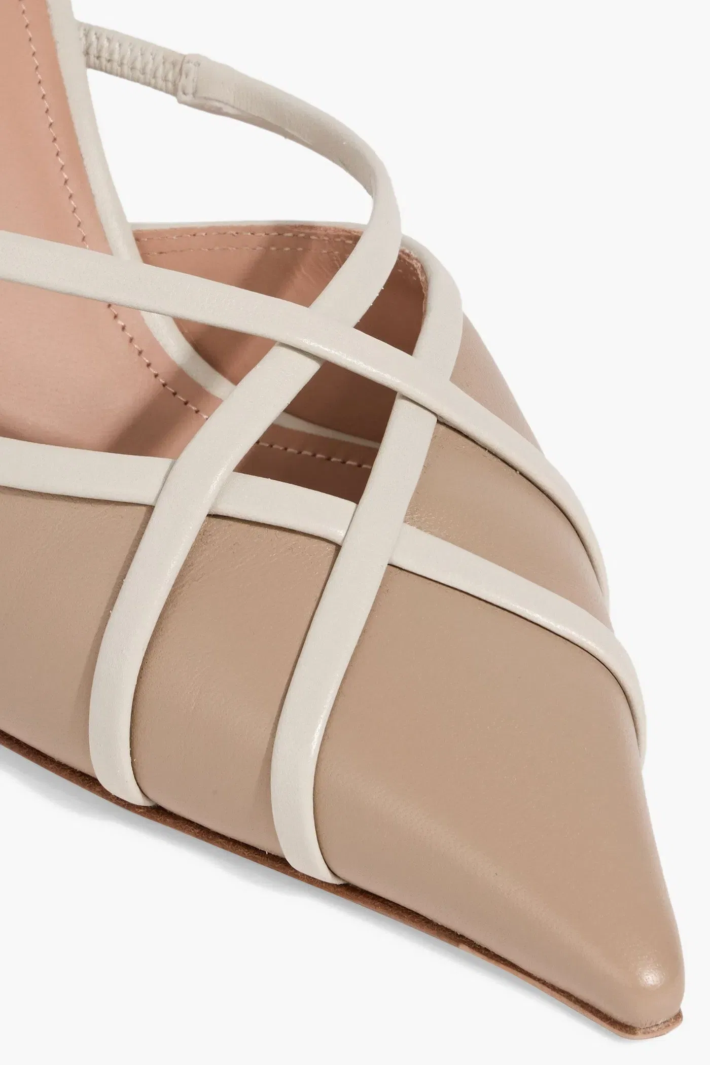 Malone Souliers Vera 70 Two-Tone Leather Mules Mushroom Women's