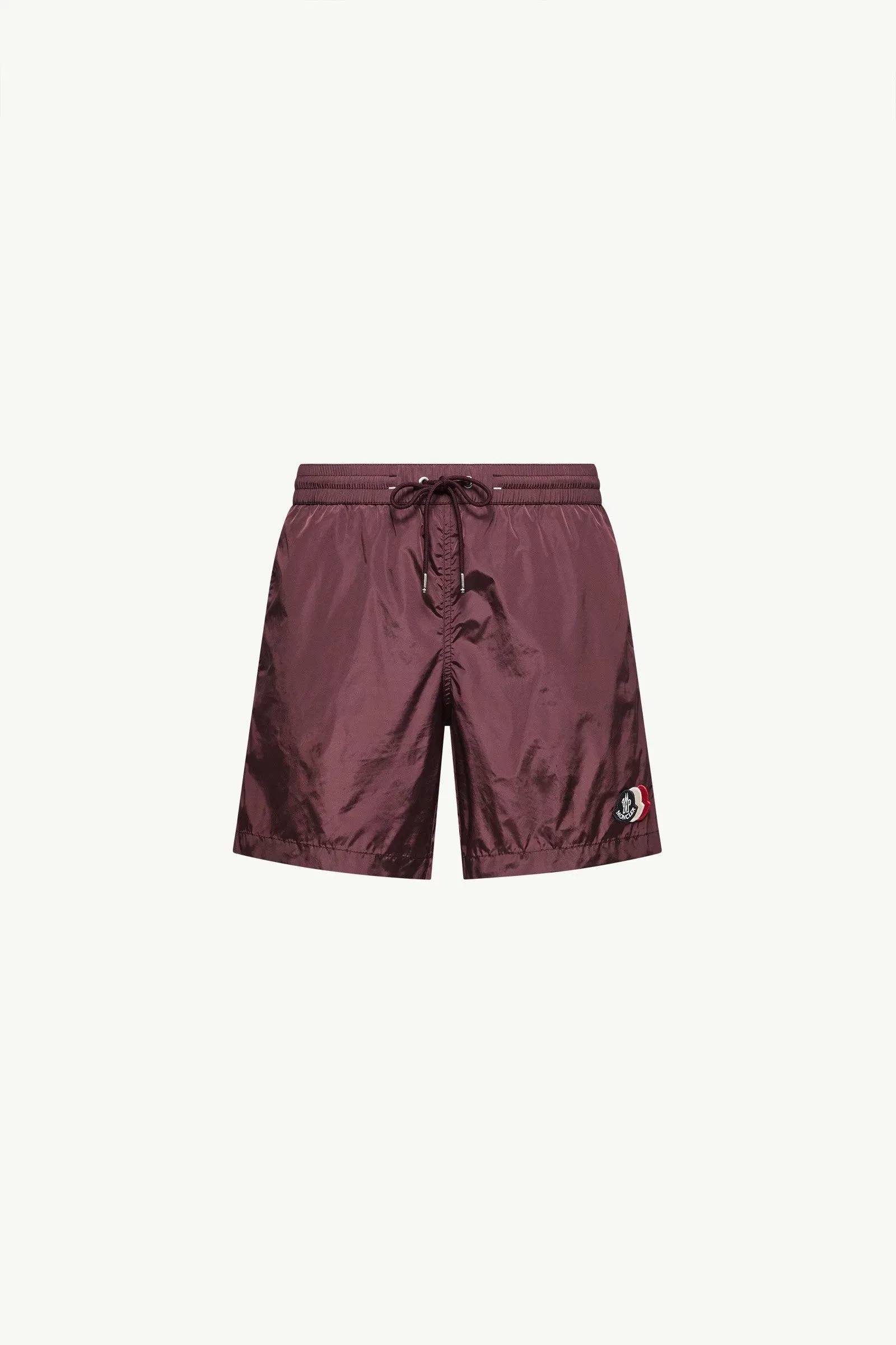Moncler Logo Swim Shorts Burgundy Burgundy