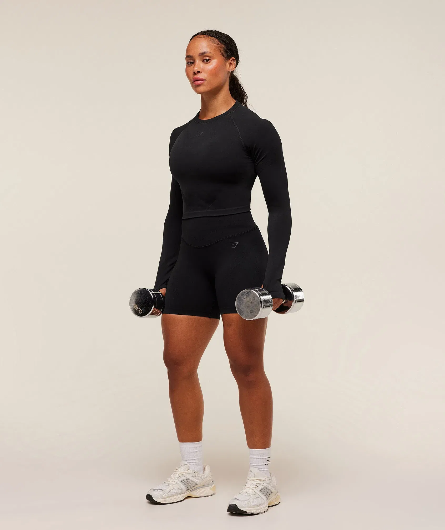 Gymshark Activate Long Sleeve Crop Top - Black