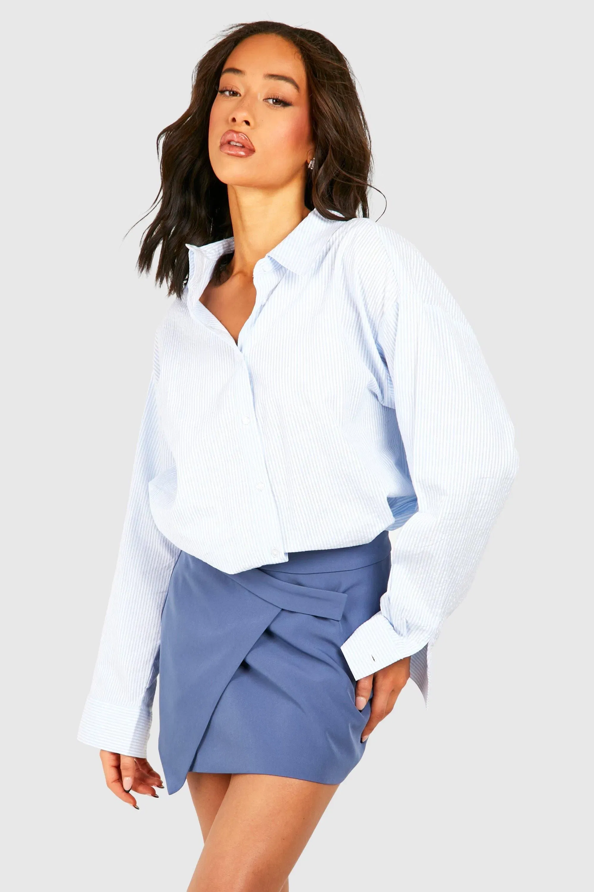 Tailored Asymmetric Mini Skirt