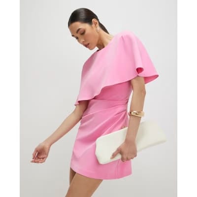 Pink Cape Mini Dress